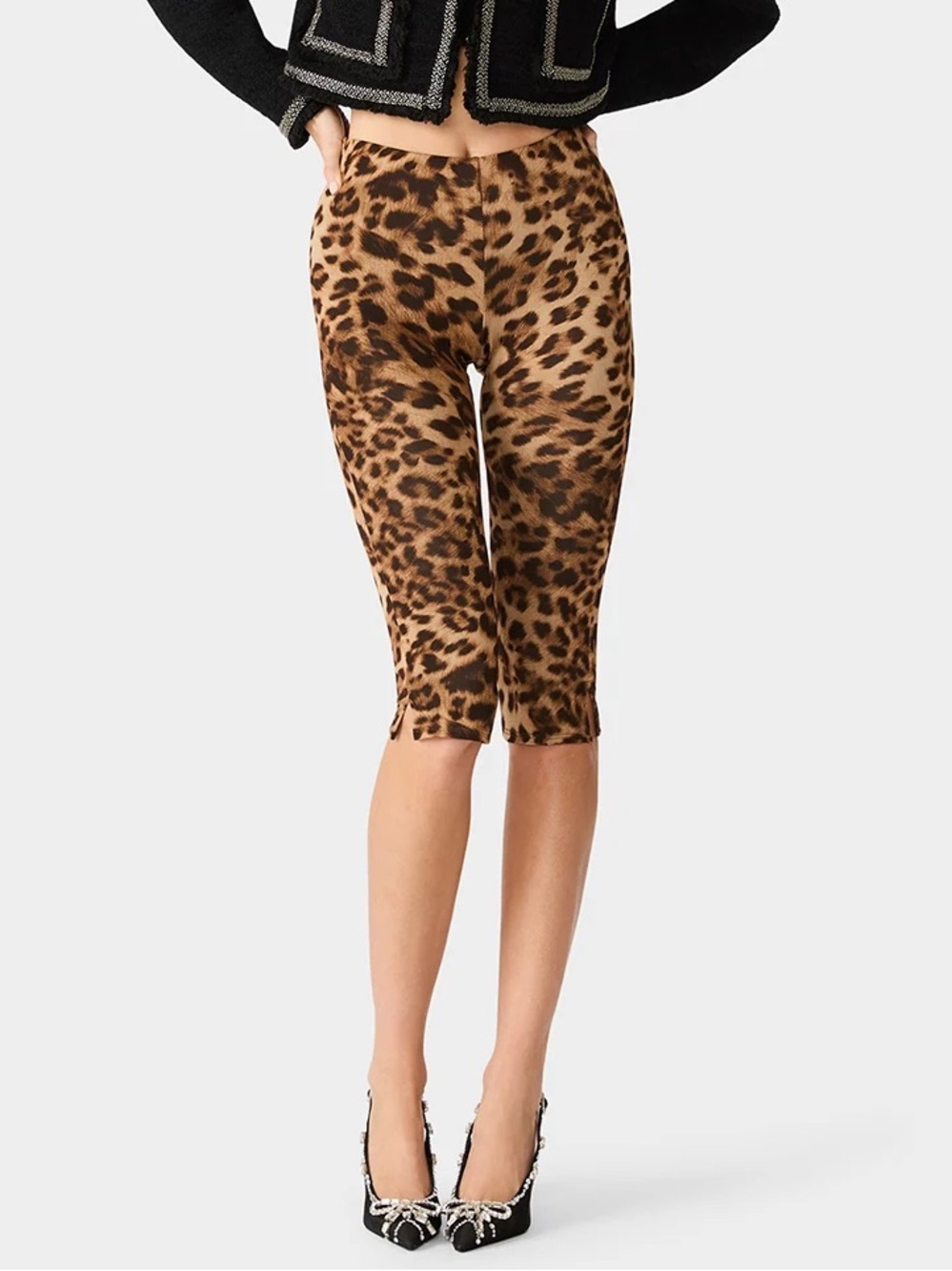 Betsey Johnson PURRFECT CAPRI PANTS BROWN Small S NEW WITH TAGS NWT